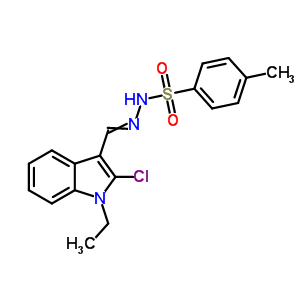 N-[(2-氯-1-乙基-吲哚-3-基)亞甲基氨基]-4-甲基-苯磺酰胺結(jié)構(gòu)式_70952-11-3結(jié)構(gòu)式