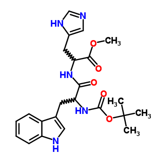 3-(3H-咪唑-4-基)-2-[[3-(1H-吲哚-3-基)-2-(叔丁氧基羰基氨基)丙?；鵠氨基]丙酸甲酯結(jié)構(gòu)式_72156-59-3結(jié)構(gòu)式