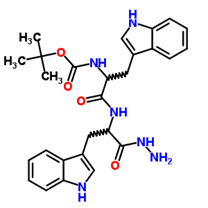 n-[1-[[1-(肼羰基)-2-(1H-吲哚-3-基)乙基]氨基甲酰]-2-(1H-吲哚-3-基)乙基]氨基甲酸叔丁酯結(jié)構(gòu)式_72156-64-0結(jié)構(gòu)式