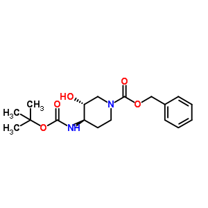 (3R,4r)-芐基 4-(叔丁氧基羰基氨基)-3-羥基哌啶-1-羧酸結(jié)構(gòu)式_724787-53-5結(jié)構(gòu)式