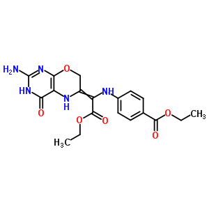 4-[[1-(2-氨基-3,5-二氫-4-氧代-4H-嘧啶并[4,5-b][1,4]噁嗪-6(7H)-基)-2-乙氧基-2-氧代乙基]氨基]-苯甲酸乙酯結構式_73217-08-0結構式