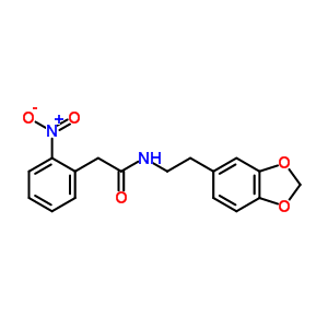 N-(2-苯并[1,3]二氧代-5-基乙基)-2-(2-硝基苯基)乙酰胺結(jié)構(gòu)式_73903-39-6結(jié)構(gòu)式