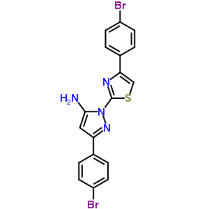 1H-pyrazol-5-amine, 3-(4-bromophenyl)-1-(4-(4-bromophenyl)-2-thiazolyl)-Structure,74101-15-8Structure 1H-pyrazol-5-amine, 3-(4-bromophenyl)-1-(4-(4-bromophenyl)-2-thiazolyl)- Structure,74101-15-8Structure