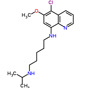 N-(5-氯-6-甲氧基-喹啉-8-基)-n-丙烷-2-基-戊烷-1,5-二胺結(jié)構(gòu)式_7467-66-5結(jié)構(gòu)式