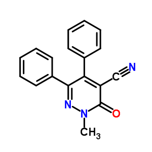 4-Pyridazinecarbonitrile, 2,3-dihydro-2-methyl-3-oxo-5,6-diphenyl-Structure,75643-77-5Structure 4-Pyridazinecarbonitrile, 2,3-dihydro-2-methyl-3-oxo-5,6-diphenyl- Structure,75643-77-5Structure