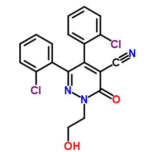4-Pyridazinecarbonitrile,5,6-bis(2-chlorophenyl)-2,3-dihydro-2-(2-hydroxyethyl)-3-oxo-Structure,75660-48-9Structure 4-Pyridazinecarbonitrile,5,6-bis(2-chlorophenyl)-2,3-dihydro-2-(2-hydroxyethyl)-3-oxo- Structure,75660-48-9Structure