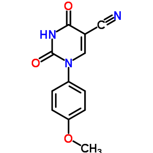 1-(4-甲氧基苯基)-2,4-二氧代-1,2,3,4-四氫-5-嘧啶甲腈結(jié)構(gòu)式_75837-81-9結(jié)構(gòu)式