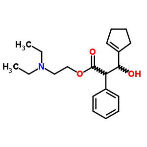 2-二乙基氨基乙基 3-(1-環(huán)戊烯基)-3-羥基-2-苯基-丙酸酯鹽酸鹽結(jié)構(gòu)式_7596-40-9結(jié)構(gòu)式