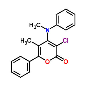 2H-pyran-2-one,3-chloro-5-methyl-4-(methylphenylamino)-6-phenyl-Structure,76312-43-1Structure 2H-pyran-2-one,3-chloro-5-methyl-4-(methylphenylamino)-6-phenyl- Structure,76312-43-1Structure