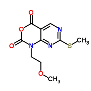 1-(2-甲氧基乙基)-7-(甲基硫代)-1H-嘧啶并[4,5-d][1,3]噁嗪-2,4-二酮結(jié)構(gòu)式_76360-93-5結(jié)構(gòu)式
