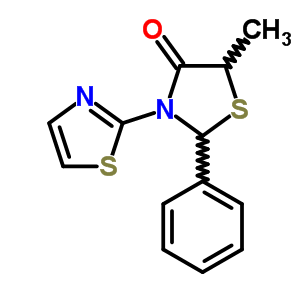 4-Thiazolidinone,5-methyl-2-phenyl-3-(2-thiazolyl)-Structure,77655-30-2Structure 4-Thiazolidinone,5-methyl-2-phenyl-3-(2-thiazolyl)- Structure,77655-30-2Structure
