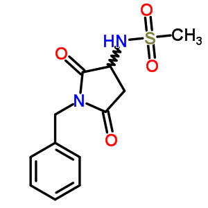 (+-)-N-(2,5-二氧代-1-(苯基甲基)-3-吡咯烷)甲烷磺酰胺結(jié)構(gòu)式_77693-23-3結(jié)構(gòu)式