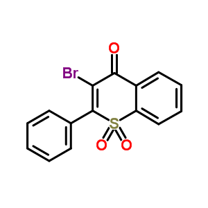 3-Bromo-1,1-dioxo-2-phenyl-thiochromen-4-oneStructure,77694-72-5Structure 3-Bromo-1,1-dioxo-2-phenyl-thiochromen-4-one Structure,77694-72-5Structure