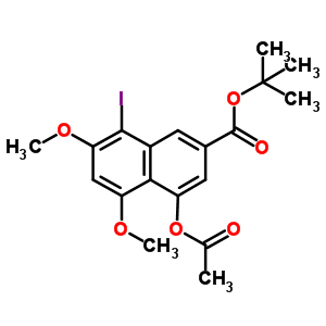 4-(乙酰基氧基)-8-碘-5,7-二甲氧基-2-萘羧酸 1,1-二甲基乙酯結(jié)構(gòu)式_78395-59-2結(jié)構(gòu)式