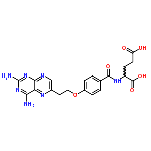 N-[4-[2-(2,4-二氨基-6-蝶啶)乙氧基]苯甲?；鵠-L-谷氨酸結構式_78520-72-6結構式