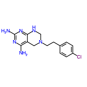 6-[2-(4-氯苯基)乙基]-5,6,7,8-四氫-嘧啶并[4,5-d]嘧啶-2,4-二胺結(jié)構(gòu)式_79988-65-1結(jié)構(gòu)式