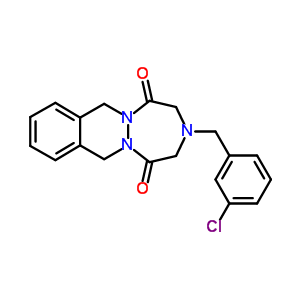 3-(3-氯芐基)-3,4,7,12-四氫-1H-(1,2,5)三氮雜革(1,2-b)二氮雜萘-1,5(2H)-二酮結(jié)構(gòu)式_81215-70-5結(jié)構(gòu)式