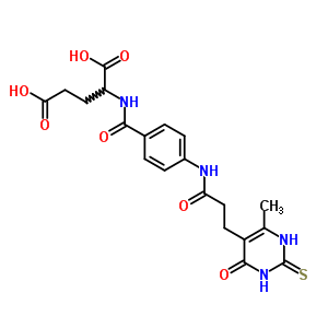 2-[[4-[3-(4-甲基-6-氧代-2-磺?；?3H-嘧啶-5-基)丙?；被鵠苯甲?；鵠氨基]戊二酸結(jié)構(gòu)式_87-37-6結(jié)構(gòu)式