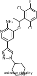3-[1-(2,6-二氯-3-氟苯基)乙氧基]-5-[1-(4-哌啶基)-1H-吡唑-4-基]-2-吡啶胺結(jié)構(gòu)式_877400-66-3結(jié)構(gòu)式