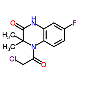 4-(Chloroacetyl)-7-fluoro-3,4-dihydro-3,3-dimethyl-2(1h)-quinoxalinoneStructure,878292-19-4Structure 4-(Chloroacetyl)-7-fluoro-3,4-dihydro-3,3-dimethyl-2(1h)-quinoxalinone Structure,878292-19-4Structure