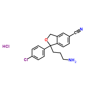 1-(3-Aminopropyl)-1-(4-chlorophenyl)-1,3-dihydro-2-benzofuran-5-carbonitrile hydrochloride (1:1)Structure,887354-48-5Structure 1-(3-Aminopropyl)-1-(4-chlorophenyl)-1,3-dihydro-2-benzofuran-5-carbonitrile hydrochloride (1:1) Structure,887354-48-5Structure