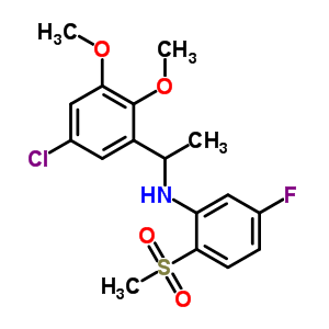 N-(1-(5-氯-2,3-二甲氧基苯基)乙基)-5-氟-2-(甲磺?；?苯胺結(jié)構(gòu)式_903581-02-2結(jié)構(gòu)式