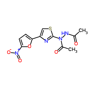 N-乙?；?N-[4-(5-硝基-2-呋喃基)-1,3-噻唑-2-基]乙酰肼結(jié)構(gòu)式_91091-92-8結(jié)構(gòu)式