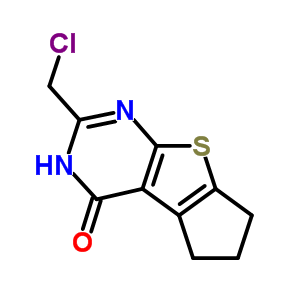 2-氯甲基-3,5,6,7-四氫-4h-環(huán)戊并[4,5]噻吩并[2,3-d]嘧啶-4-酮結(jié)構(gòu)式_91225-70-6結(jié)構(gòu)式