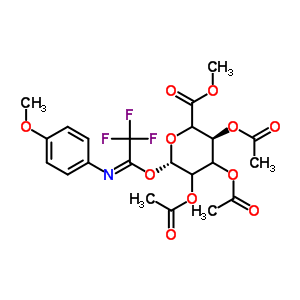 2,3,4-三-O-乙?；?1-O-[(1E)-2,2,2-三氟-N-(4-甲氧基苯基)亞氨代乙酰]-beta-D-甘油-吡喃己糖酸甲酯結(jié)構(gòu)式_918158-52-8結(jié)構(gòu)式