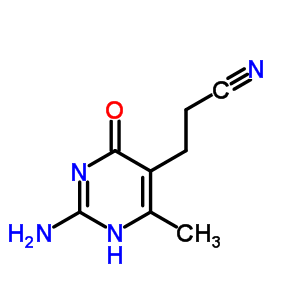 5-Pyrimidinepropanenitrile,2-amino-1,6-dihydro-4-methyl-6-oxo-Structure,92146-11-7Structure 5-Pyrimidinepropanenitrile,2-amino-1,6-dihydro-4-methyl-6-oxo- Structure,92146-11-7Structure