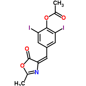 4-[[4-(乙酰氧基)-3,5-二碘苯基]亞甲基]-2-甲基-5(4H)-惡唑酮結(jié)構(gòu)式_93087-37-7結(jié)構(gòu)式