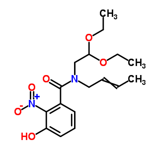 Benzamide,n-2-buten-1-yl-n-(2,2-diethoxyethyl)-3-hydroxy-2-nitro-Structure,94295-89-3Structure Benzamide,n-2-buten-1-yl-n-(2,2-diethoxyethyl)-3-hydroxy-2-nitro- Structure,94295-89-3Structure