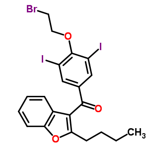 2-n-丁基-4-[(2-溴乙氧基)-3,5-二碘苯甲?；鵠苯并呋喃結(jié)構(gòu)式_96027-84-8結(jié)構(gòu)式
